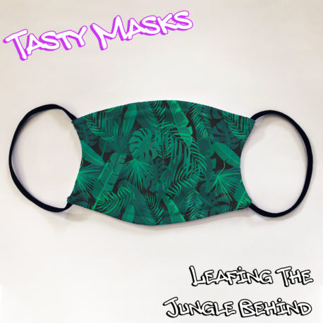 Leafy jungle green facemask design